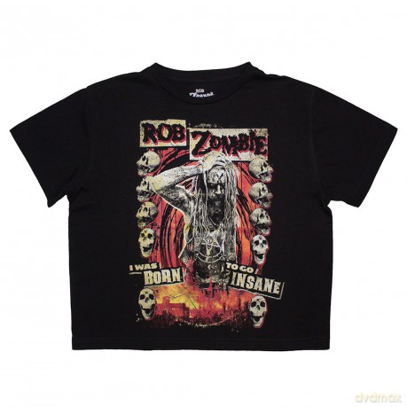 Rob Zombie: Ladies Crop Top: Born To Go Insane (Black) (Medium)