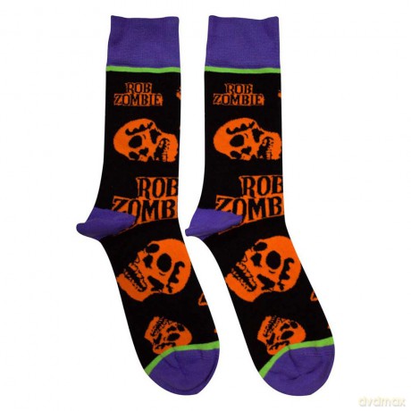 Rob Zombie: Unisex Ankle Socks: Orange Skulls (Black) (UK Size 7 - 11)