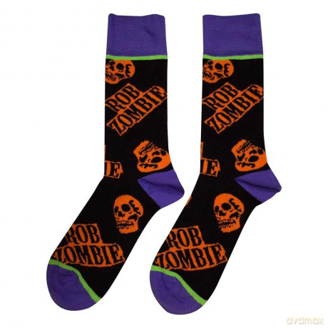 Rob Zombie: Unisex Ankle Socks: Orange Skulls (Black) (UK Size 7 - 11)