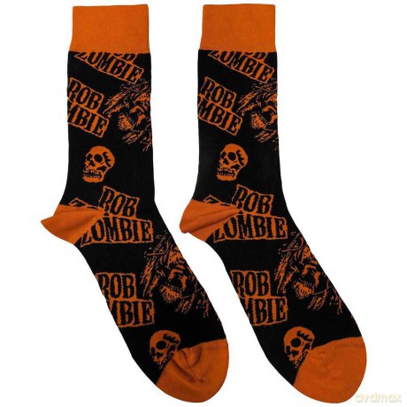 Rob Zombie: Unisex Ankle Socks: Skull Face Orange (Black) (UK Size 7 - 11)