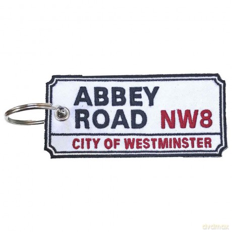 Rock Off: Patch Keychain: Abbey Road NW London Sign (Double Sided)