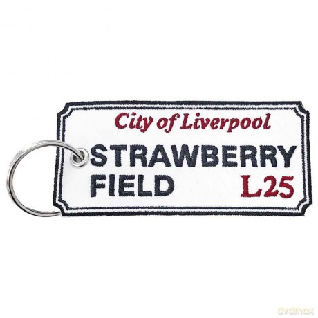 Rock Off: Patch Keychain: Strawberry Field Liverpool Sign (Double Sided)