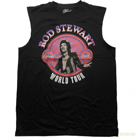 Rod Stewart: Unisex Tank T-Shirt: World Tour (Black) (Small)