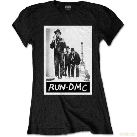 Run Dmc: Run DMC Ladies Tee: Paris Photo (Large)