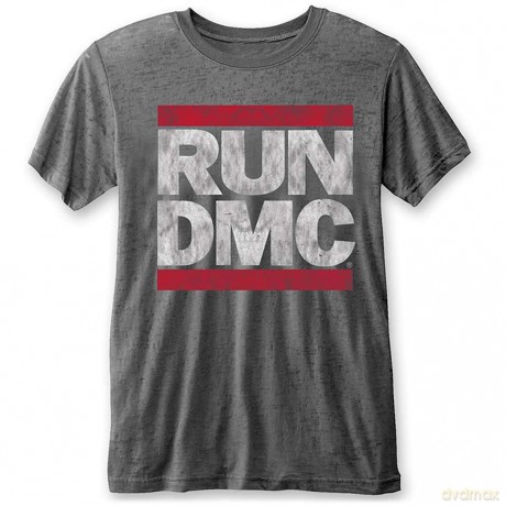 Run Dmc: Run DMC Men's Fashion Tee: DMC Logo (Burn Out) (Large)