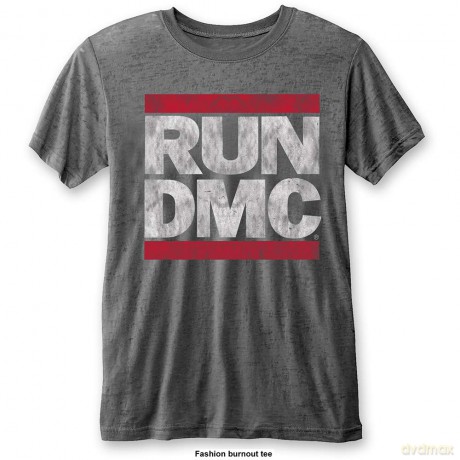 Run Dmc: Run DMC Men's Fashion Tee: DMC Logo (Burn Out) (Medium)