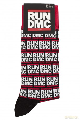 Run Dmc: Run DMC Unisex Ankle Socks: All Over Logo (Black) (UK Size 7 - 11)