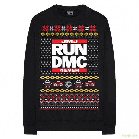 Run Dmc: Run DMC Unisex Sweatshirt: Holiday (Black) (Back Print) (Large)