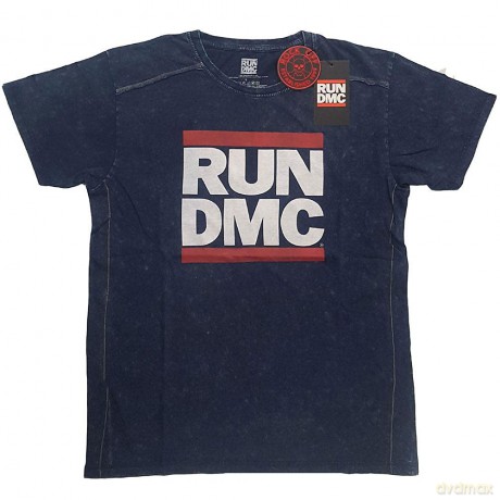 Run Dmc: Run DMC Unisex T-Shirt: Logo (Navy Blue) (Wash Collection) (XX-Large)