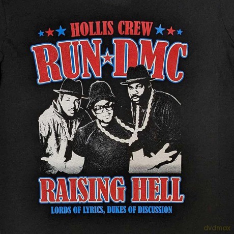 Run Dmc: Run DMC Unisex T-Shirt: Raising Hell Americana (Black) (Small)