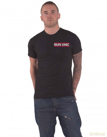 Run Dmc: Run DMC Unisex T-Shirt: Rap Invasion (Black) (Back Print) (Medium)