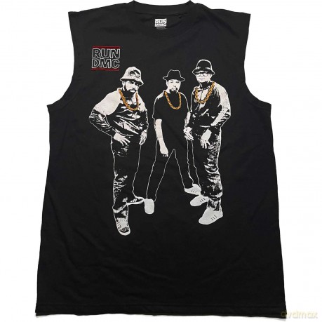 Run Dmc: Run DMC Unisex Tank T-Shirt: Gold Chains Photo (Black) (Small)