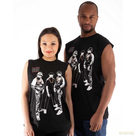 Run Dmc: Run DMC Unisex Tank T-Shirt: Gold Chains Photo (Black) (Small)
