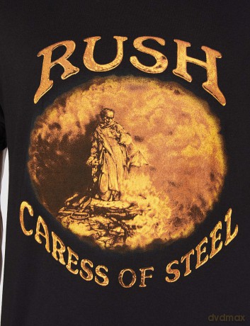Rush: Unisex T-Shirt: Caress of Steel (Black) (Back Print) (Large)