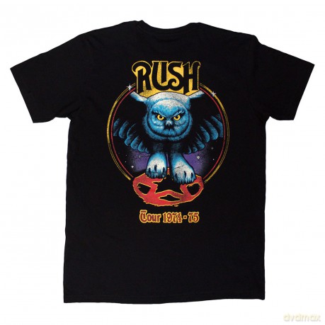 Rush: Unisex T-Shirt: Tour '74-'75 (Black) (Back Print) (Large)