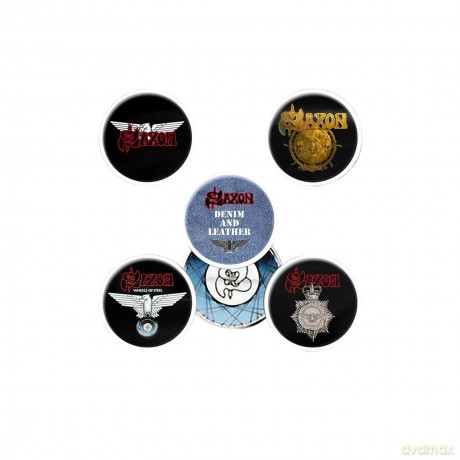 Saxon: Button Badge Pack: Wheels Of Steel