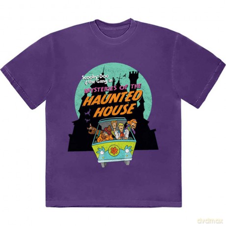 Scooby Doo: Unisex T-Shirt: Haunted House (Purple) (X-Large)
