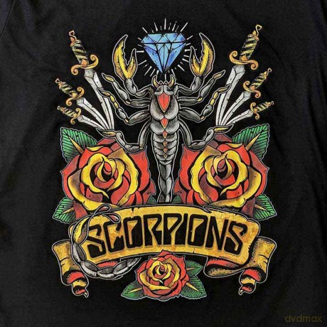 Scorpions: Unisex T-Shirt: Traditional Tattoo (Black) (Medium)