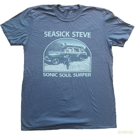 Seasick Steve: Unisex T-Shirt: Sonic Soul Surfer (Blue) (Back Print) (Medium)