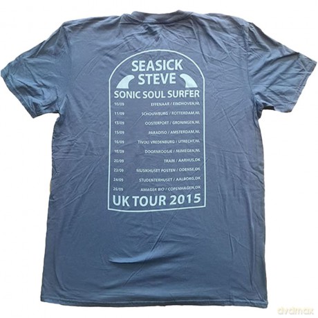 Seasick Steve: Unisex T-Shirt: Sonic Soul Surfer (Blue) (Back Print) (Medium)