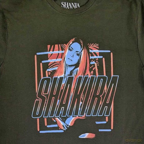 Shakira: Unisex T-Shirt: Squares and Logo (Green) (X-Large)