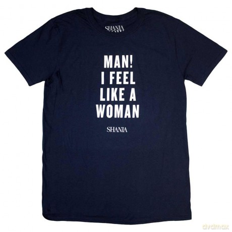 Shania Twain: Unisex T-Shirt: Feel Like A Woman (Navy Blue) (XX-Large)