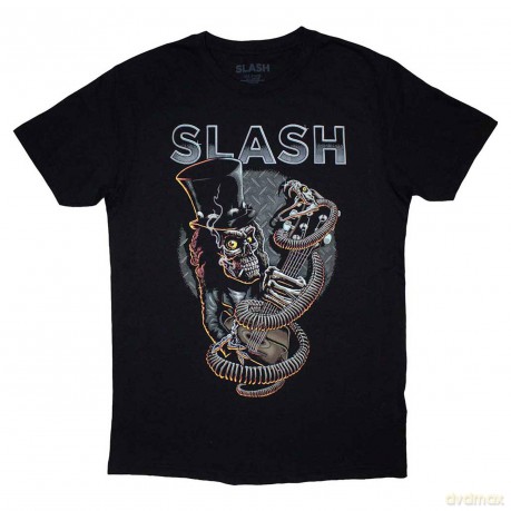 Slash: Unisex T-Shirt: Skull Guitar Snake (Black) (Medium)