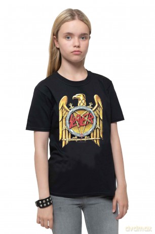 Slayer: Kids T-Shirt: Gold Eagle (Black) (7-8 Years)