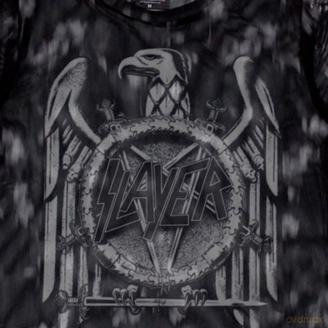 Slayer: Ladies Crop Top: Mono Eagle (Black) (Mesh) (Medium)
