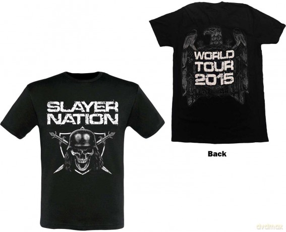 Slayer: Men's Tee: Nation 2014 Dates (Ex-Tour with Back Print) (Medium)