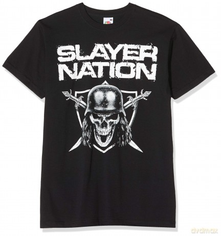 Slayer: Men's Tee: Nation 2014 Dates (Ex-Tour with Back Print) (X-Large)