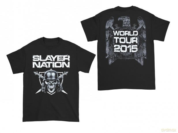 Slayer: Men's Tee: Nation 2014 Dates (Ex-Tour with Back Print) (XX-Large)