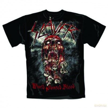 Slayer: Men's Tee: World Painted Blood Skull (Medium)