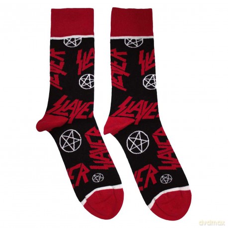 Slayer: Unisex Ankle Socks: Logos and Pentagrams (Black) (UK Size 4 - 7)