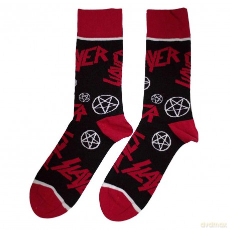 Slayer: Unisex Ankle Socks: Logos and Pentagrams (Black) (UK Size 4 - 7)