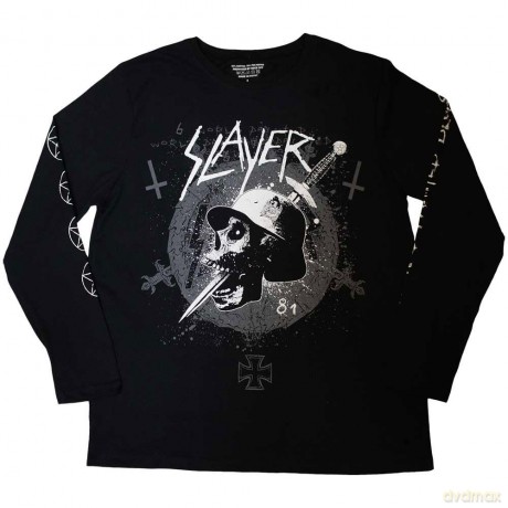 Slayer: Unisex Long Sleeve T-Shirt: Dagger Skull (Black) (Sleeve Print) (Small)