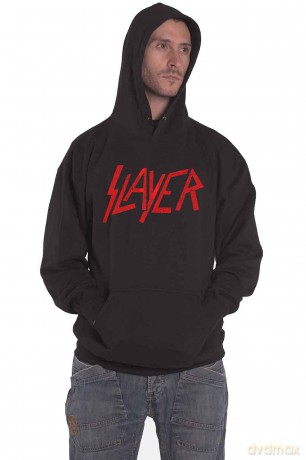 Slayer: Unisex Pullover Hoodie: Distressed Logo (Black) (Large)