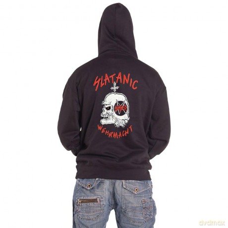 Slayer: Unisex Pullover Hoodie: Slatanic (Black) (Back Print) (Small)
