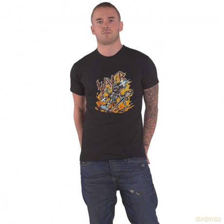 Slayer: Unisex T-Shirt: Cartoon Flames (Black) (Large)