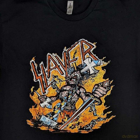 Slayer: Unisex T-Shirt: Cartoon Flames (Black) (Large)