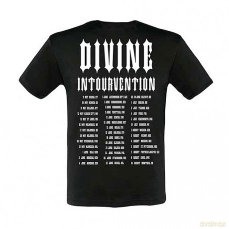 Slayer: Unisex T-Shirt: Divine Intervention 2014 Dates (Black) (Back Print) (X-Large)