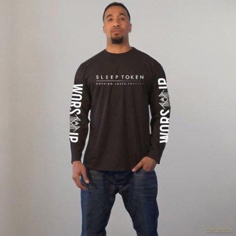 Sleep Token: Unisex Long Sleeve T-Shirt: Worship (Black) (Sleeve Print) (Medium)