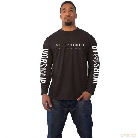 Sleep Token: Unisex Long Sleeve T-Shirt: Worship (Black) (Sleeve Print) (X-Large)