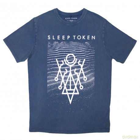Sleep Token: Unisex Stone Wash T-Shirt: Give (Denim Blue) (Large)