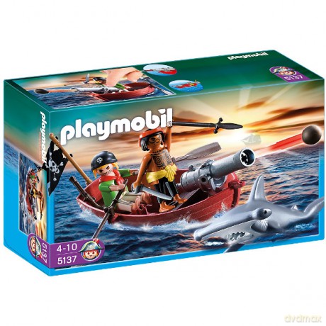 PLAYMOBIL Łódka piracka z rekinem [KLOCKI]