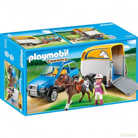 PLAYMOBIL Samochód z przyczepą dla konia [KLOCKI]