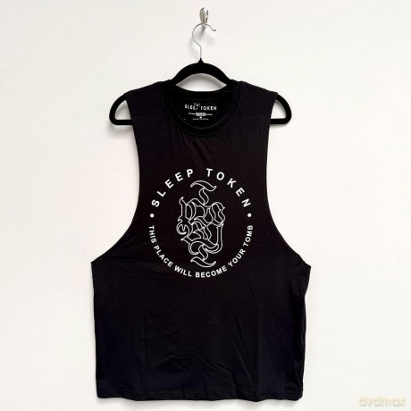 Sleep Token: Unisex Vest T-Shirt: Tomb Text Ring (Black) (Medium)
