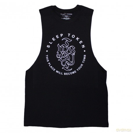 Sleep Token: Unisex Vest T-Shirt: Tomb Text Ring (Black) (XX-Large)