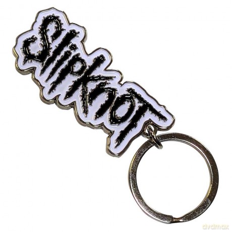 Slipknot: Keychain: Black Logo White Border