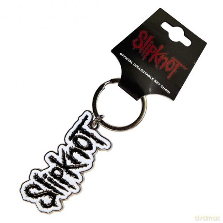 Slipknot: Keychain: Black Logo White Border